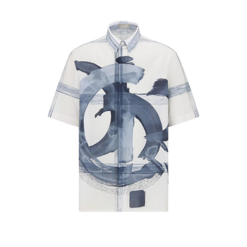 DIOR/迪奥 22年春夏新款 JACK KEROUAC系列 男士白色纯棉印花短袖衬衫193C545A5586_C085