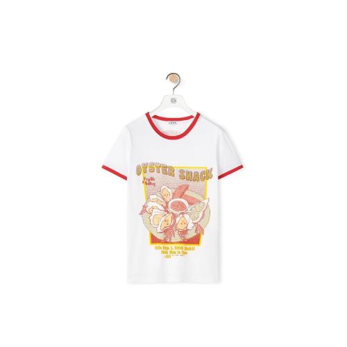  LOEWE罗意威 22年秋冬 女士 短袖T恤 Oysters print T-shirt in cotton S359Y22X23-2100