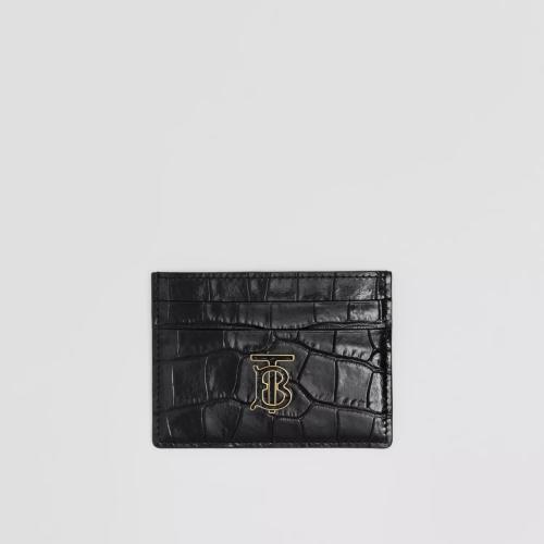  BURBERRY 22年秋冬 女士 压花皮革 TB 卡片夹 80592031