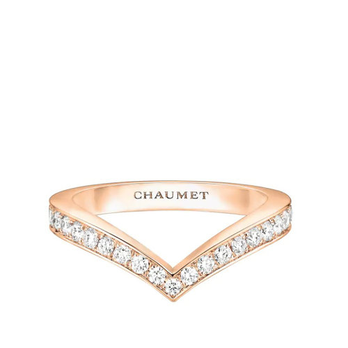 Chaumet/尚美 经典JOSéPHINE系列 18k金玫瑰金约瑟芬皇后钻石戒指 083517
