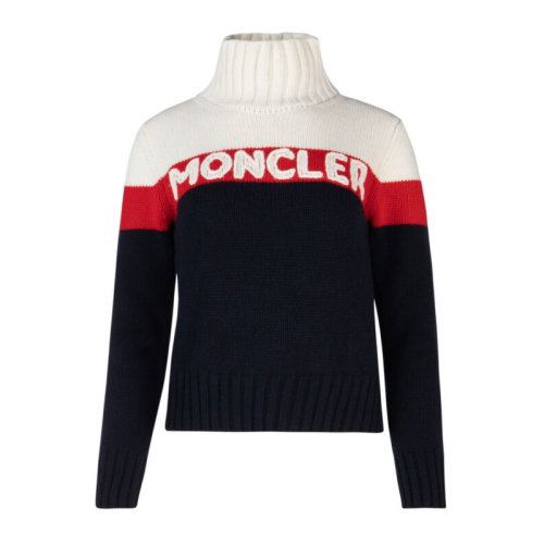  Moncler/蒙克莱 女士拼色羊毛针织衫/毛衣 9252550A9141-742