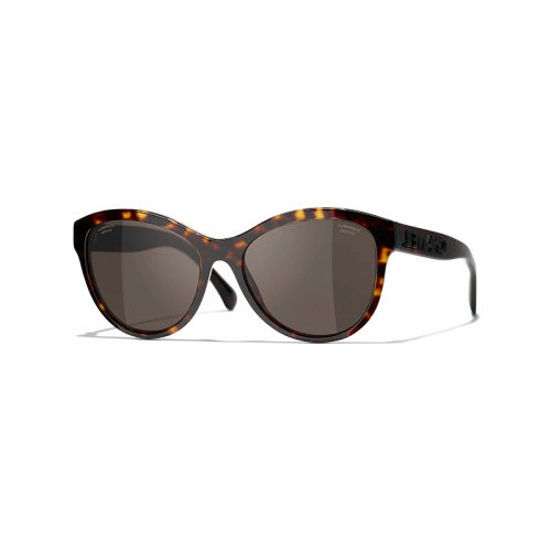 Chanel/香奈儿 22年春夏新款 Pantos系列 女士棕色镜片深玳瑁色醋酯纤维镜框太阳眼镜墨镜A71434X02016S7148