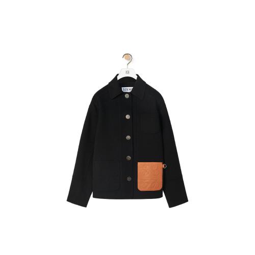  LOEWE罗意威 22年秋冬 女士 夹克 Workwear jacket in wool and cashmere S359Y02X56-1100