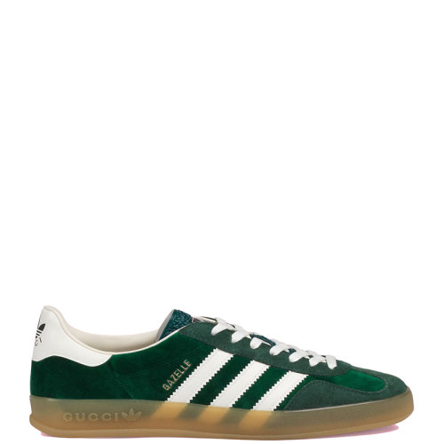 GUCCI/古驰 22年秋冬新款 adidas联名系列 男士绿色绒面材质配白色可持续材料Demetra运动鞋7078489STU03170