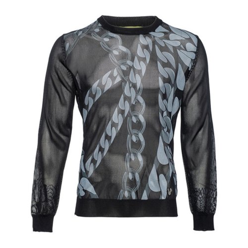  VERSACE JEANS COUTURE 男士黑色棉质针织衫/毛衣 B5GLB808 6638 899 PLFSX