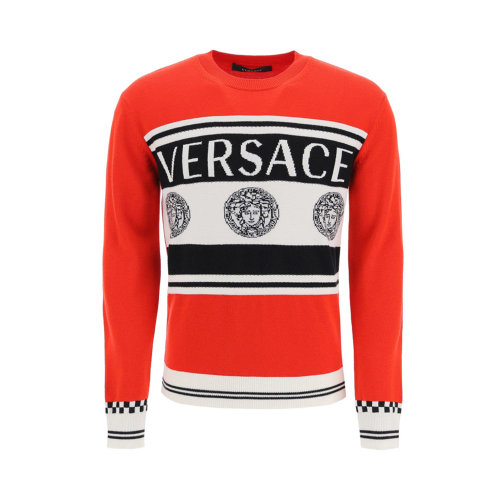 VERSACE/范思哲 男士红色棉质针织毛衣 A86467-A235922-A2024