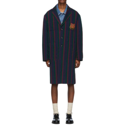 Gucci 古驰 里拉琴刺绣款男士条纹大衣 bi 拼色 52