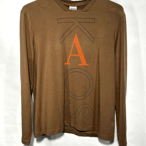 ARMANI COLLEZIONI/阿玛尼卡尔兹 浅咖色男士长袖T恤