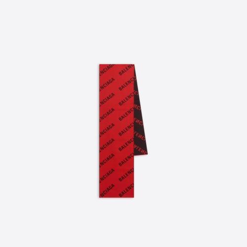  BALENCIAGA巴黎世家 22年秋冬 女士 围巾 Allover Logo Macro Scarf in Red 673133420B80646 预定商品1-3周发货