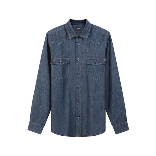 HUGO BOSS/雨果博斯【22春夏新款】男士棉质长袖休闲牛仔衬衫外套 50472004