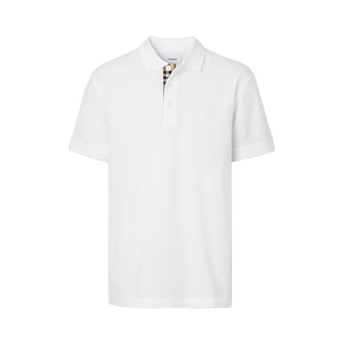BURBERRY/博柏利 22年春夏新款 男士白色纯棉珠地网眼布专属标识装饰短袖Polo衫80552291