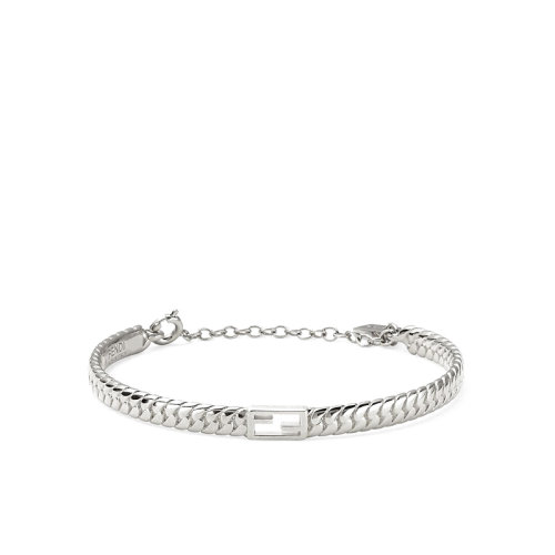 FENDI/芬迪  Baguette系列 女士银色金属饰有网状链和FF Baguette图案手链8AG987B08F0TH0