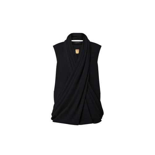  LV路易威登 22年秋冬 女士 短袖衬衫 HAUT HYBRIDE DRAPé EN MAILLE 1AAYS4 1AAYS5 1AAYS2 1A