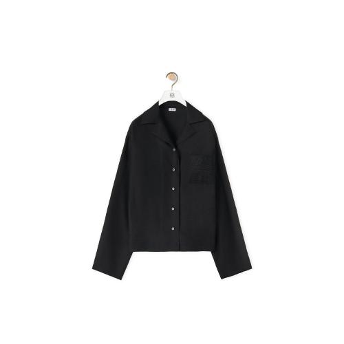  LOEWE罗意威 22年秋冬 女士 长袖衬衫 Anagram pyjama blouse in silk S359Y05X37-1100