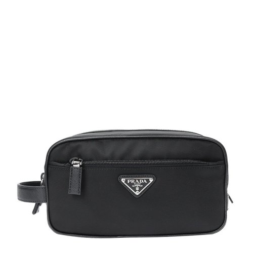 PRADA/普拉达 男女同款 中性尼龙黑色手拿包洗漱包收纳包