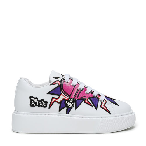 PRADA/普拉达 女士皮革系带休闲运动鞋 1E805L 3L2B F 045