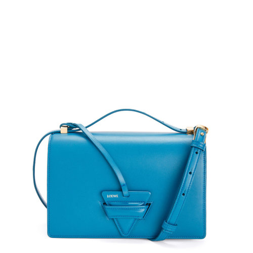 LOEWE/罗意威 20  Barcelona系列 女士泻湖蓝小牛皮徽标三角搭扣单肩斜挎包0010594224