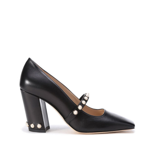 Jimmy Choo/周仰杰【22年新款】女士皮革铆钉装饰方头高跟鞋皮鞋 HOSKA 85 NPQ