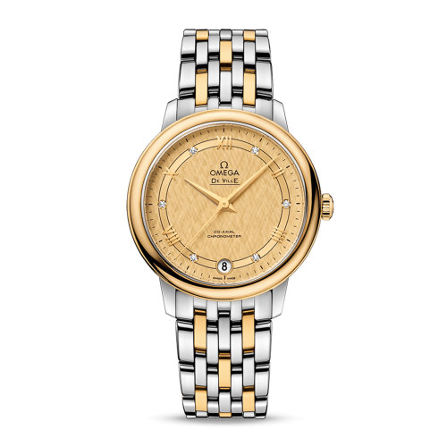 OMEGA/欧米茄 碟飞系列 典雅 同轴腕表 精钢 18K金 钻石刻度 自动机械 女士腕表 424.20.33.20.58.003