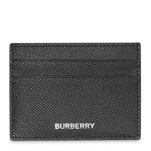 BURBERRY/博柏利 巴宝莉男包 品牌字母LOGO 男士皮质黑色粒面卡片夹 80146621 HJH01AAB