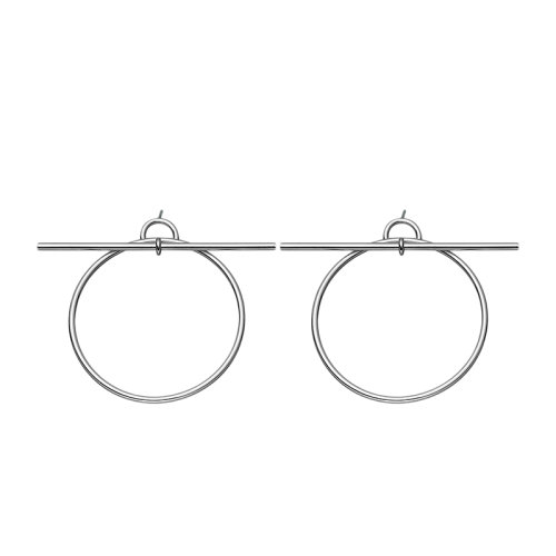 HERMES/爱马仕 经典Loop系列 中号925银圈形耳环H114504B