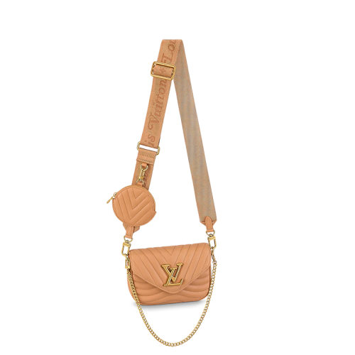 Louis Vuitton/路易威登 22春夏新款NEW WAVE系列 女士亚利桑那米色绗缝光滑小牛皮配可拆卸小袋金扣多功能手提斜挎单肩包M58941