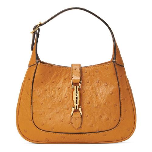  GUCCI古驰 22年秋冬 女士 Jackie 1961系列鸵鸟皮迷你手袋 637091 EY00G 7744