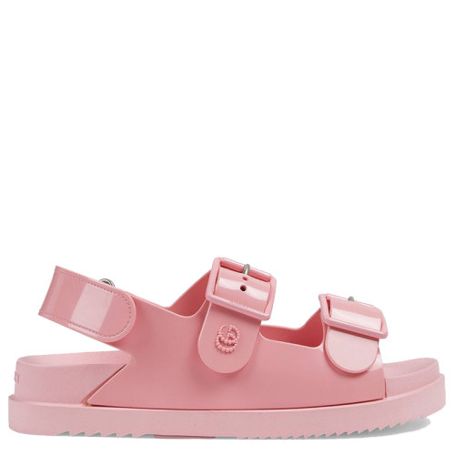 GUCCI/古驰  女士粉色橡胶迷你Double G凉鞋660243J87005815