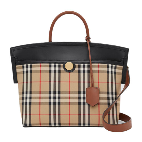 BURBERRY/博柏利 Society-小号顶部提柄Vintage格纹赛尔迪棉手袋80231241