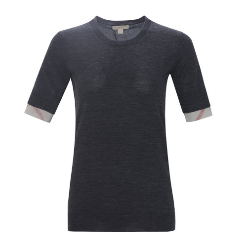 Burberry 博柏利 春夏 女装 服饰 深灰色圆领羊毛 女士针织衫/毛衣