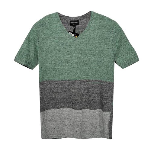 Emporio Armani/安普里奥阿玛尼 绿灰拼色男士短袖T恤