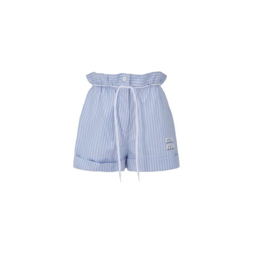  Miu Miu/缪缪 女士蓝色棉质短裤 MP1549 J2Y F0012 PLFSX