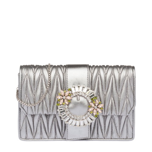 MiuMiu/缪缪 女士MIU LADY Matelassé皮革迷你链条包 5BH095_N88_V_OJO