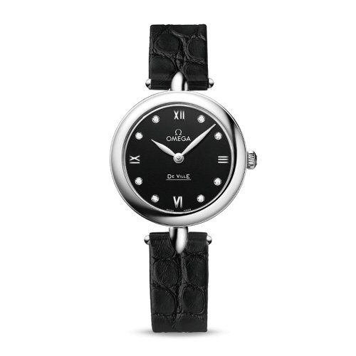 OMEGA/欧米茄 碟飞系列 典雅 Dewdrop 精钢 钻石刻度 石英机芯 女士腕表 424.13.27.60.51.001