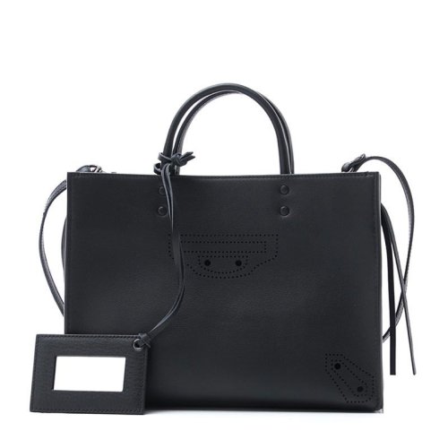 Balenciaga/巴黎世家 女士 黑色皮质拉链开合单肩包斜挎包手提包 490027D6WIT1000 HJH0015X