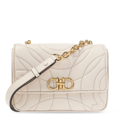 Salvatore Ferragamo/菲拉格慕 女士 女包 奶油色皮革时尚斜挎包单肩包 210430 741015