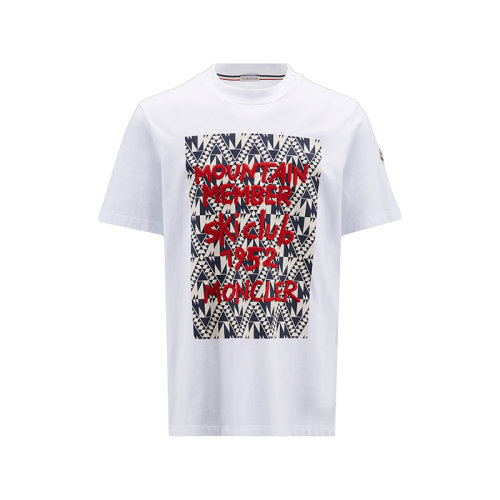 Moncler/蒙克莱 22年秋冬新款 男士光学白色纯棉刺绣徽标短袖T恤H20918D000048390T001