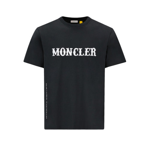 Moncler/蒙克莱 22年秋冬新款 Maya 70系列FRGMT藤原浩特别款 男女同款星钻黑色纯棉短袖T恤H209U8C00001M2350999