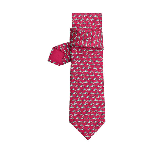 HERMES/爱马仕 22年早春新款 Colourful Jump系列 男士桃红色/灰色/天空蓝桑蚕丝领带H606217T16