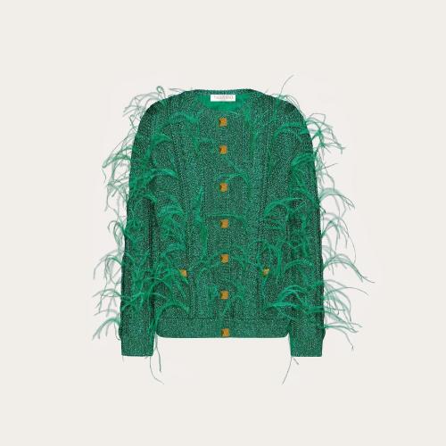  VALENTINO华伦天奴 22年秋冬 女士 夹克 VESTE BRODéE EN LUREX XB3KE01B72LFB0