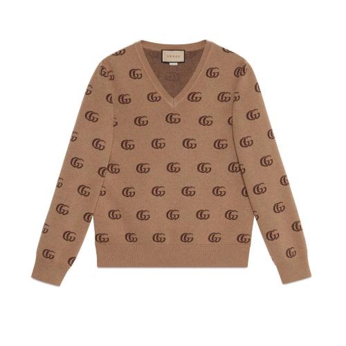  GUCCI古驰 22年秋冬 男士 GG针织羊绒提花毛衣 655104 XKB3T 2668