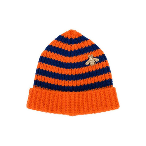 GUCCI/古驰  时尚橙色 蓝色条纹羊毛帽 475518 4G206 7568 HQY012345C