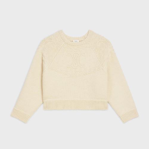  CELINE赛琳思琳 22年秋冬 女士 针织衫 [预售]      TRIOMPHE羊毛圆领套头衫 2AD09305T.01OW