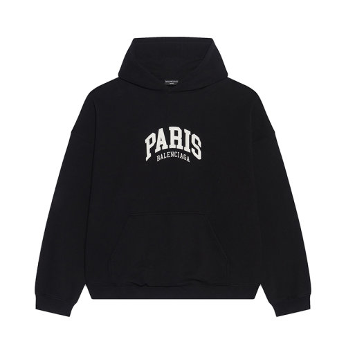 Balenciaga/巴黎世家 22年早春新款 CITES城市系列 男女同款黑色纯棉连帽卫衣674986TLVL81070