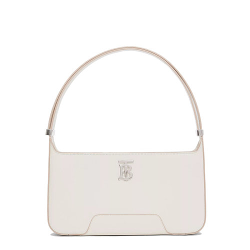 BURBERRY/博柏利  TB系列 女士浅香草色小牛皮银扣手提单肩腋下包80462501