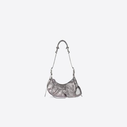  BALENCIAGA巴黎世家 22年春夏 女士 单肩包 Women's Le Cagole Xs Shoulder Bag  in Silver 67 预定商品1-3周发货
