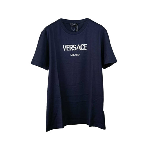 Versace 范思哲 刺绣logo短袖 藏蓝色 男女同款