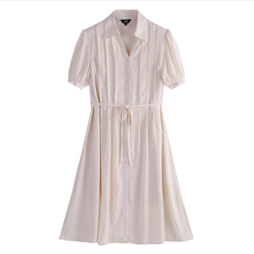 SHOKAY/绣嘉 翻领系带女士连衣裙