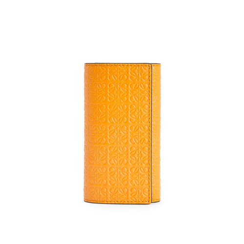 LOEWE/罗意威 22新款Repeat新款 女士橘色徽标压花小牛皮双折钥匙包C499K92X01-9130