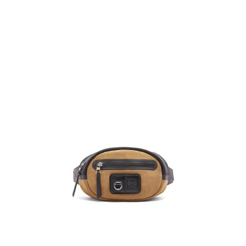 LOEWE罗意威 22年秋冬 男士 腰包 Round bumbag in recycled canvas and suede B664A36X01-162 预定商品1-3周发货